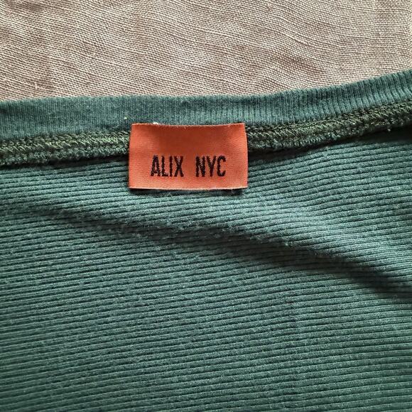 Alix Nyc Long Sleeve Bodysuit Asymmetrical Blake Jade Green Large - Picture 5 of 8